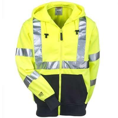 S78122 TINGLEY JOB SIGHT CLASS 3 HI VIZ ZIP FRONT HOODIE 100% Polyester hooded sweatshirt with zipper closure, two pockets, Two-inch silver reflective tape S-5XL $60.50 EXTENDED SIZES $63.