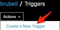 it/eg3) Navigate to the Adafruit IO trigger page (https://adafru.it/em3). From the Actions dropdown, click Create a New Trigger.