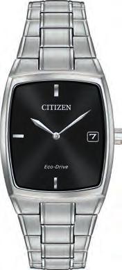 AT2245-57E AT2141-52L AU1070-58E AT2245-57E Gents Citizen Eco-Drive round black ionplated stainless steel case and bracelet, black dial with