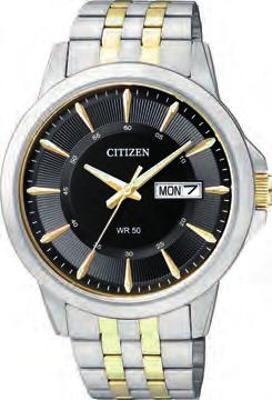 BF2011-51E BF2011-51E Gent s Citizen Quartz round stainless steel case and bracelet, black dial, day/date, 41mm case, WR50, fold over clasp with push BF2011-51E 160.00 155.
