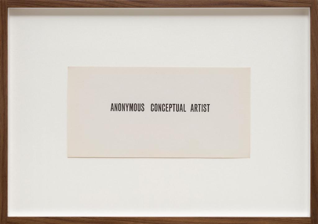 Anonymous Conceptual Artist, 1972, letterpress, paper, cm.