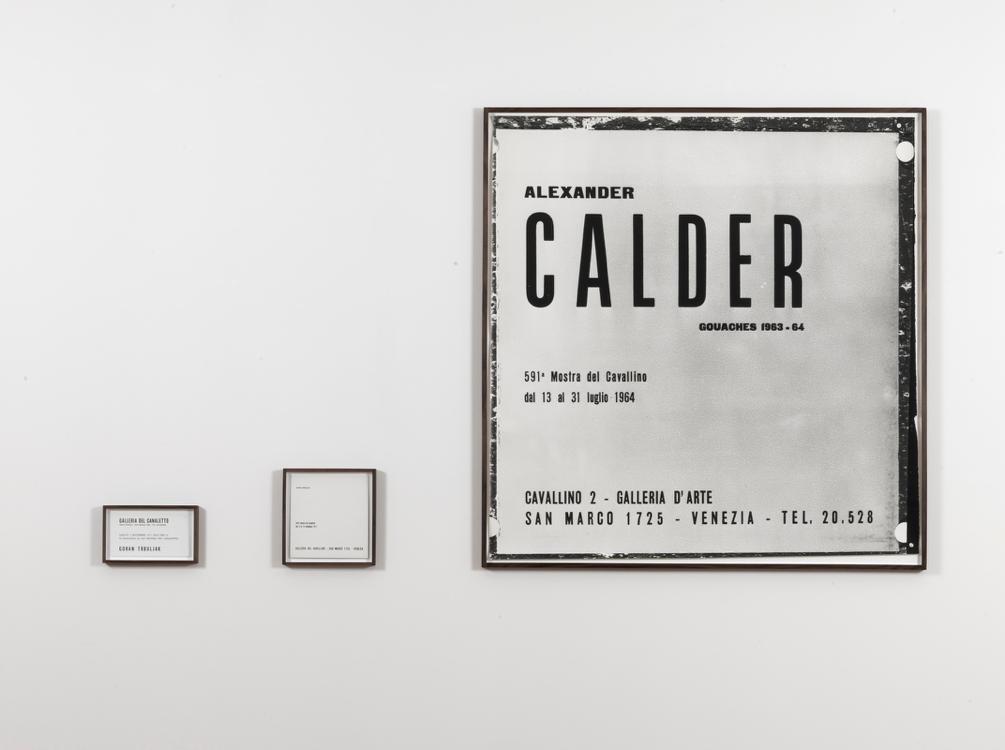 Untitled, invitation card, catalogue, photo enlargement on paper (Calder), 1977, various size Three works: invitation.
