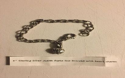 20. Bracelet With Heart Charm 8 Sterling Silver Judith