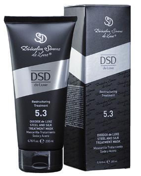 5 DIXIDOX DE LUXE STEEL AND SILK TREATMENT Restructures the hair fibres in hair damaged by chemical and/or environmental aggressions. Reduces static electricity.