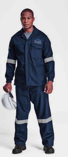 CS-D59 - BARRON D59 FLAME & ACID RETARDANT CONTI SUIT Features: Reinforced bar-tacked seams and pressure points Reflective tape on elbows and knees SABS Approved Jacket features include concealed YKK