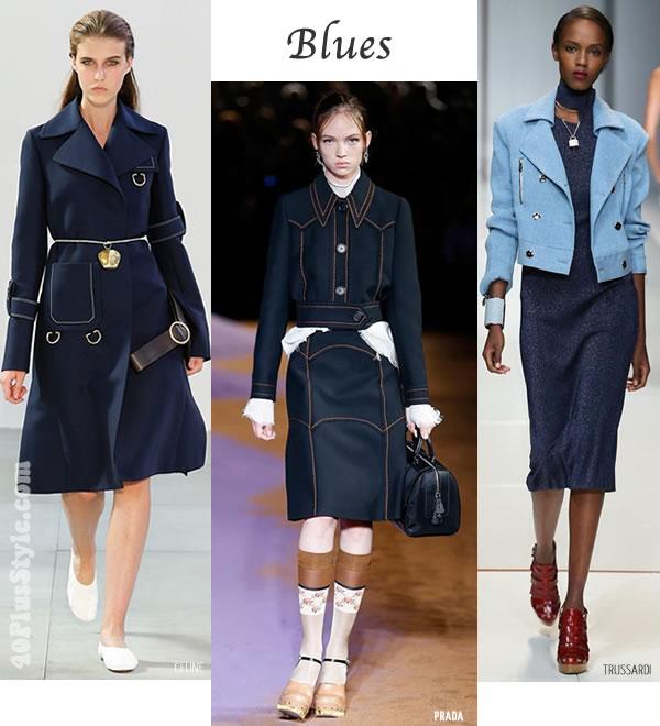 Blues Blue is making a comeback. There was plenty of denim but blue was also present in flowing dresses, skirts and jackets.