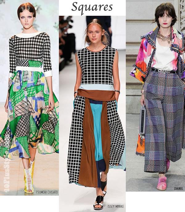 Squares Gingham was particularly strong but designers have been very creative in