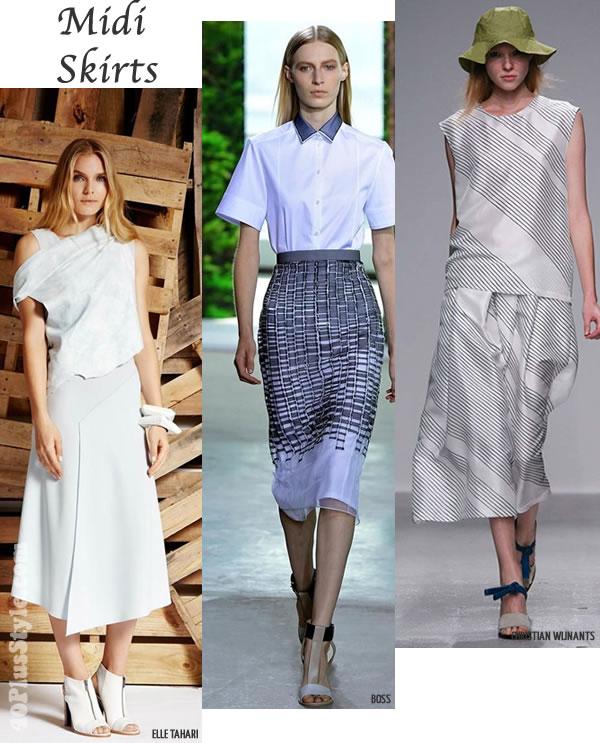 Midi Skirts Not everyone s favorite trend but skirts were mostly long on the runway.