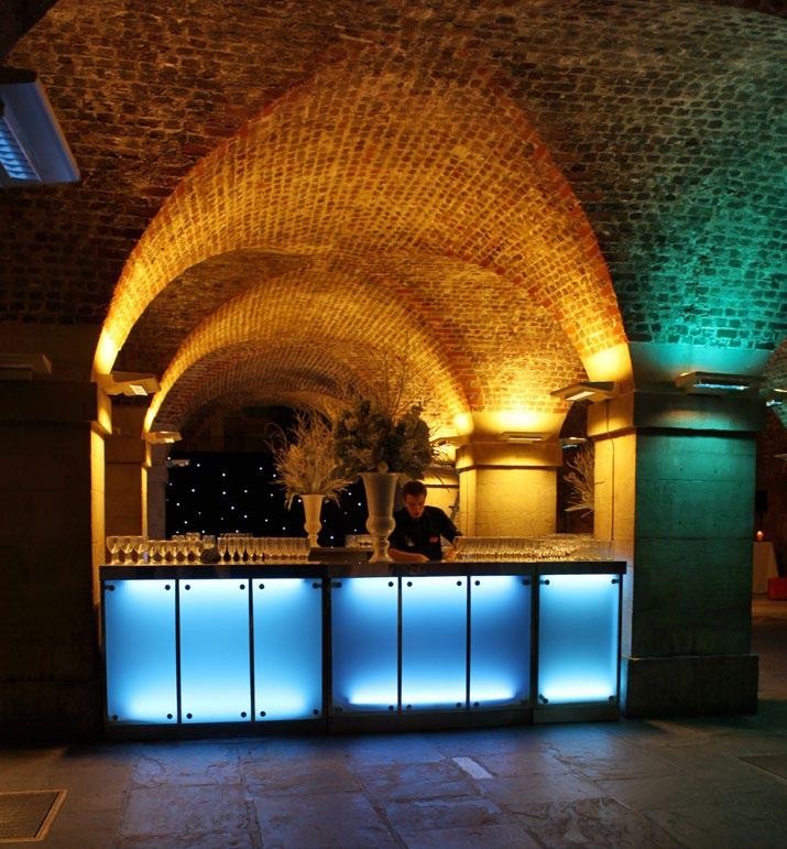 The Crypt The Crypt is our most exclusive and atmospheric space. Flexible lighting highlights original Georgian brickvaulted ceilings and historic tombstones line the floor.