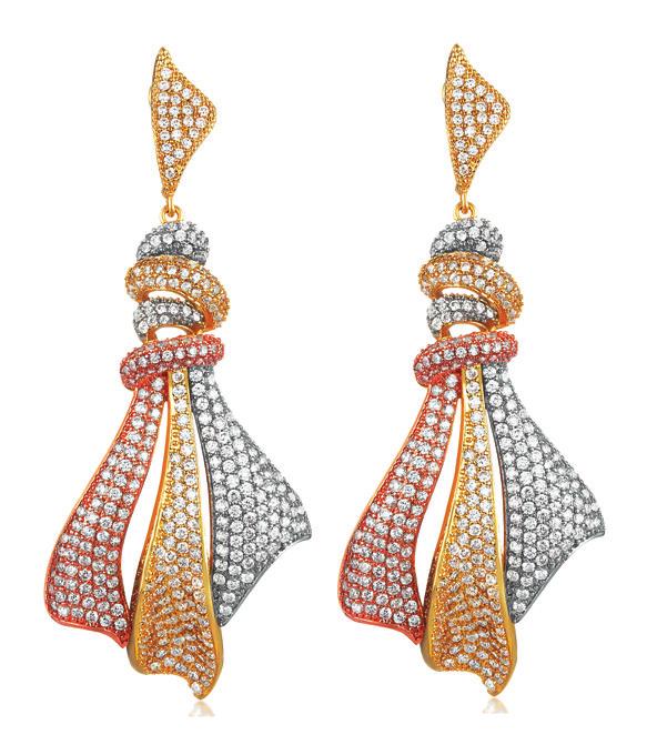 The designs are set with cubic zirconia to add grace and femininity to these exotic new forms.