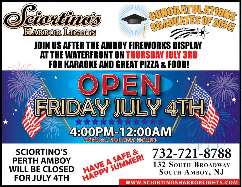 The People s Party PERTH AMBOY - Celebrate our country s birthday with a lavish buffet, all you can drink wine, sangria and