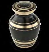 interests. Elite Onyx Urns Gold bands contrast with the black finish.