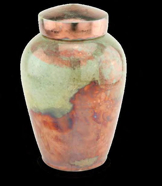 clay urn. Turquoise Lustre Raku CUT-102 11.