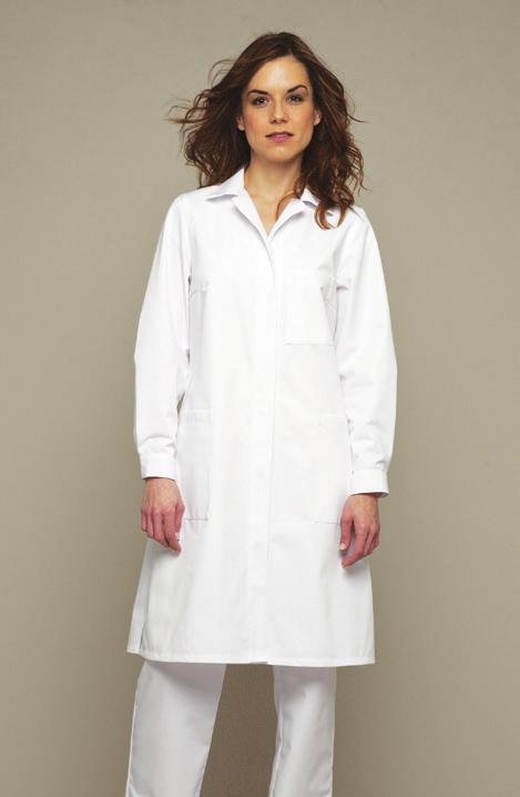 REUSABLE LABORATORY APPAREL Laboratory coats, ladies and men, white cotton, VWR These reusable coats for women are either made of 100% cotton or 65% polyester/35% cotton (optional).