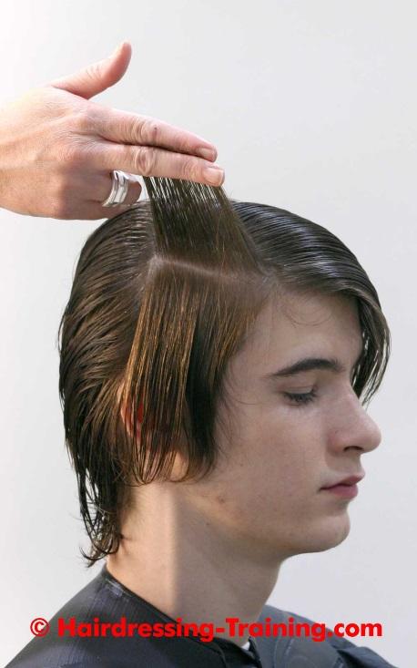 Step By Step 16: Cross Check Front Area When you have created a style within your haircut, you need to check across both sides to make sure your cut is balanced and even.