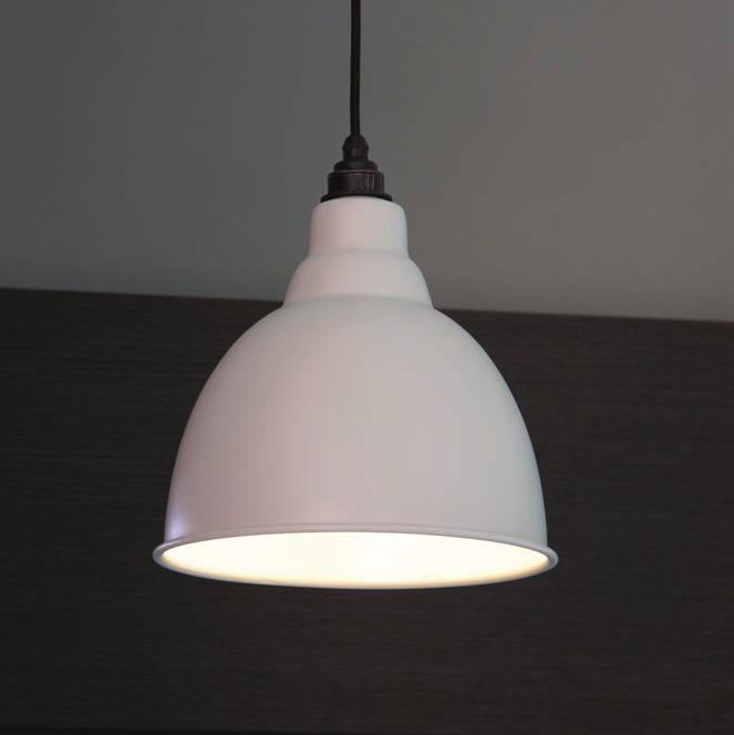 49514LG - Light Grey Full Colour Brindley Pendant 49514 THE FULL COLOUR BRINDLEY PENDANT A smooth, matt finish on both the interior and exterior with a choice of five colours.