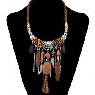Necklaces in Turquoise, Dark blue, Brown or Black.