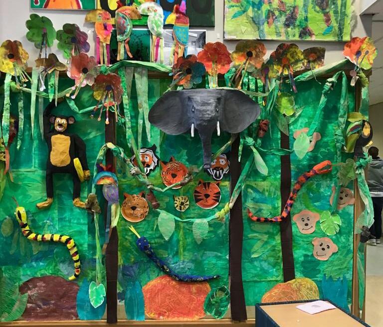 Art Update Drumbeat Primary Department have been working on some exciting Art projects. During Arts Week each class worked on different aspects of The Jungle.