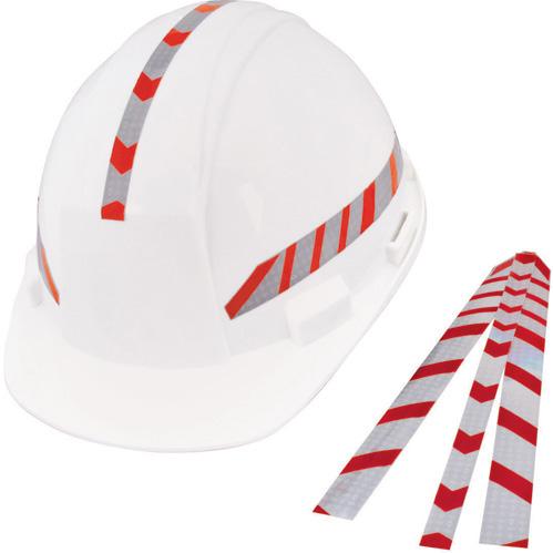 Hard Hat Kits 99Silver reflective with coloured chevrons, increasing visibility from all angles 99Acrylic adhesive offering dielectric properties 99Reflexite