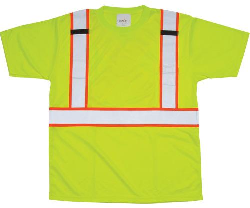 00 Polyester Safety T-Shirts 99Fluorescent polycotton knit fabric available in lime-yellow or orange 99Made in Canada Lime Yellow Model No. Orange Model No.