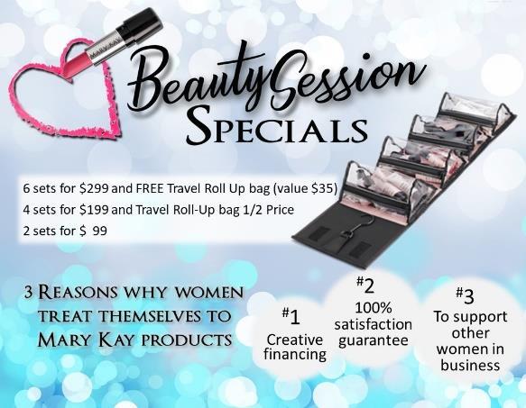 Let me tell you the 3 reasons why women treat themselves to Mary Kay products: First is CREATIVE FINANCING If you really want it, we can find a way for you to have it.