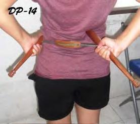 Adjust the length of the string as required, and use to massage and