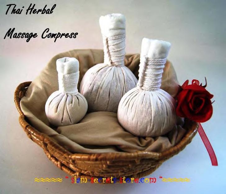 Thai Massage Compress Premium Thai Herbal Massage Compress-Luk Pra Kop Thai massage dumplings or herbal compresses are a great way to refresh and revitalise the body during many kinds of massage.