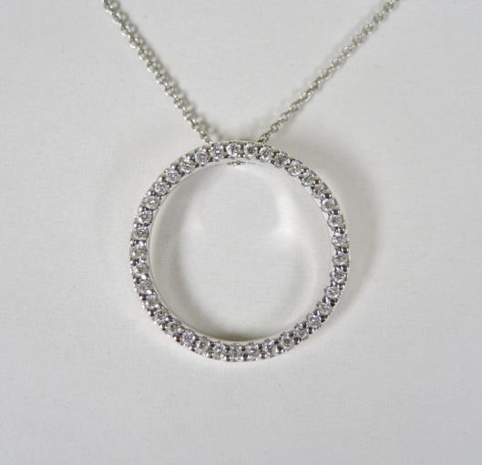 Friday Features sold in one day during 2019 ROBERTO COIN 18K White Gold Tiny Treasures Open Circle Diamond Pendant Necklace Retails for $1140, sold in one day for $699 Roberto Coin is a renowned