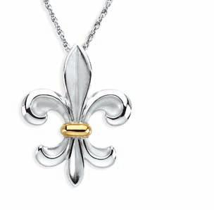 The timeless fleur-de-lis pieces unite smooth sterling silver and warm 14kt gold to create a perfect flow of style. You can get yours by calling 800.