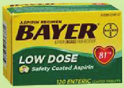 02 472-3375 Bayer Adult 81mg Enteric Coated Low