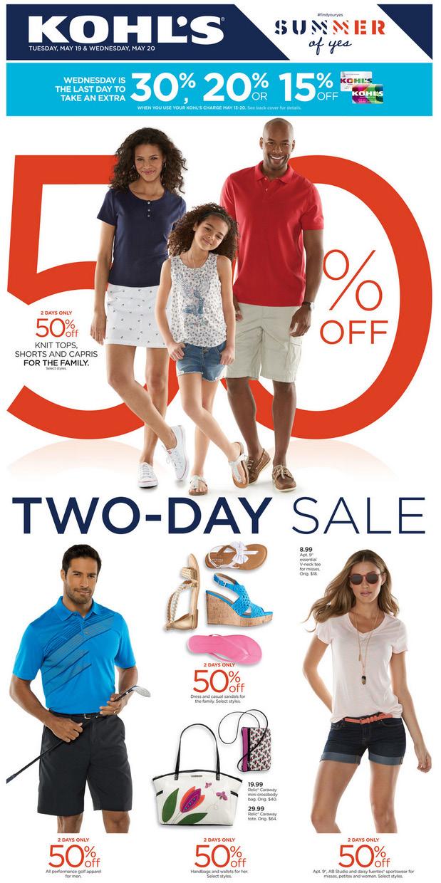 The promos included golf apparel for men, sportswear for misses, sandals and summer decor products.