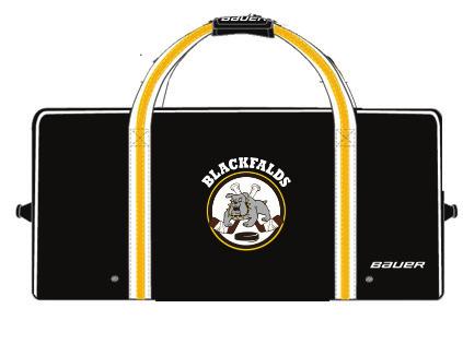 BAUER CUSTOM TEAM MEDIUM PLAYER BAG - Waterproof polyvinyl with external name/id window - All components are cold resistance tested to -20 o c 30 X 18 X 15 $110 +GST BAUER TEAM STRETCH MESH BACK CAP