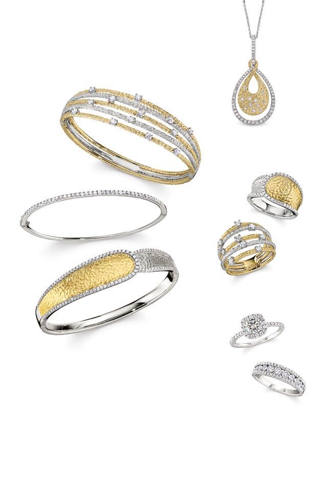F G H. iamond bangle in 14kt two-tone gold, $10,147. iamond bangle in 14kt white gold, $4,660.