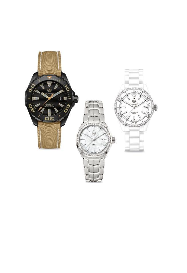 . quaracer 300M alibre 5, 43 automatic watch with black titanium carbide coated steel case, ceramic bezel and sand nylon strap, $2,800.