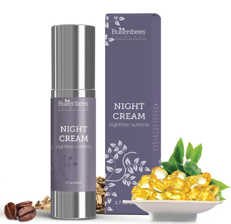 NIGHT CREAM NIGHTTIME NUTRIENTS The Night Creme is formulated with natural oil, green tea and retinol.