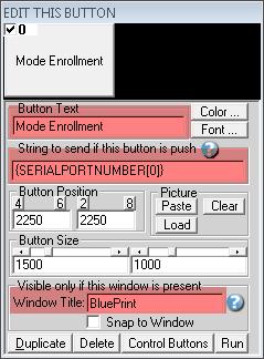 Step #7 Click on button: Add Enter in the field Button Text : Mode Enrollment Enter in the field String to send is