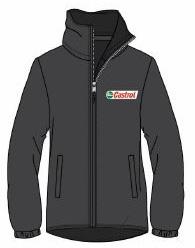 APPAREL JACKET LIGHTWEIGHT Showerproof, grey and red lightweight jacket Male and Female options Castrol logo printed left chest