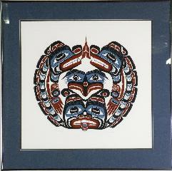 421 422 423 North West Coast native design carved wooden plaque. Ebony Nigerian mask.