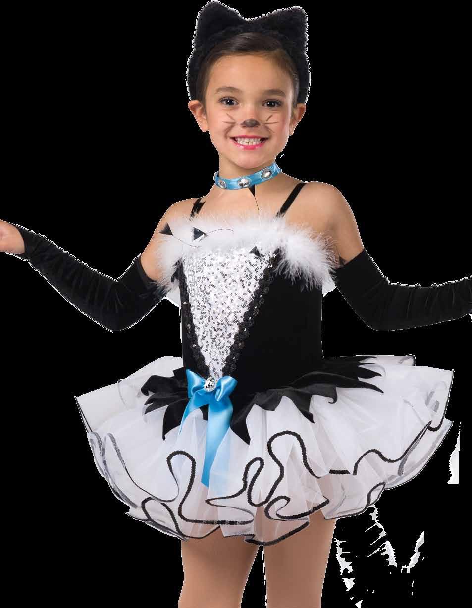 18424 Miss Kitty Black velvet and white spandex leotard with silver sequin