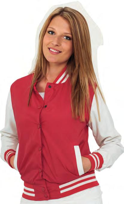 TB132 Ladies Light College Jacket Body: 100% Nylon, Sleeve: 71% Polyurethane