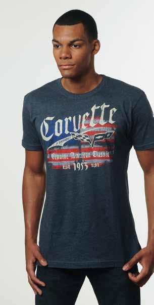 Decorated with Corvette Fan Belt design, which features the Vette Legend text and C6 Flag screen printed with fade out technique.