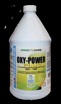 OXY POWER PLUS GO-140 Peroxide Powered Multi-Purpose Cleaner & Stain Remover A unique blend of surfactants and alkaline builders combined with hydrogen peroxide Elevated ph of 8.