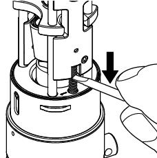Remove the Stay up spring No. 24 placed on the side "1", by pressing down the spring with the small flat screwdriver.