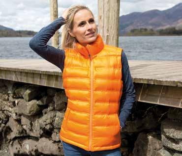 ROYAL Ladies Ice Bird Padded Gilet Outer: 50D, Lining: Taffeta, Padding: 100% 220g Polyester Full front zip Zipped front pockets Stand up collar