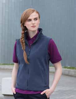 Sleeveless Microfleece Jacket Henbury Front zip pockets Binding detail at neck Side vents for ease of