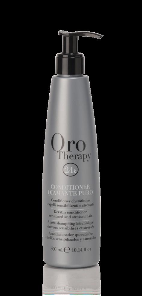 DIAMOND CONDITIONER Enriched with Argan Oil, the Fanola Oro Therapy Diamond Conditioner detangles and disciplines hair, making it silky, vital and luminous.