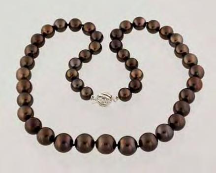 that the geographic source may not be French Polynesia. CYW Figure 18. Several of the very dark cultured pearls (11.00 mm to 8.00 7.
