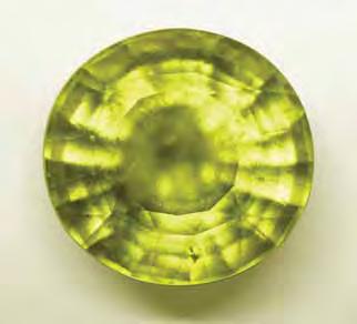 Figure 6. This 68.55 ct grossular from East Africa shows an unusually bright greenish yellow color. Photo by T. Hainschwang. nm.