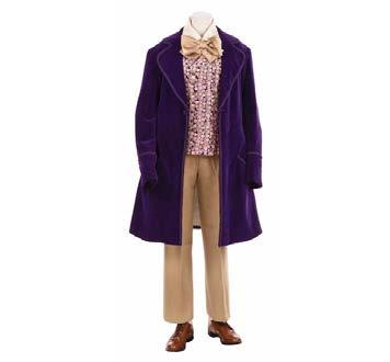 Willy Wonka (All scenes) o Purple Long Coat o Green/tan Pants o Yellow/Gold Vest o