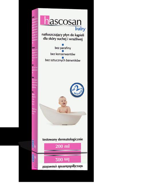 Hascosan Baby bath lotion Bath lotion is used for care of dry and sensitive skin, prone to irritation and allergies Designed for infants (from 2